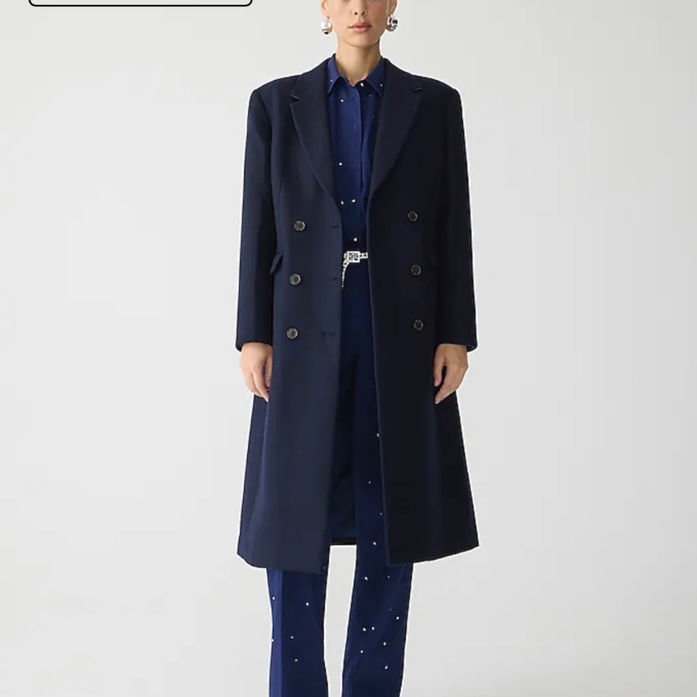 Classic J.Crew Wool Coat - Navy - Size 0